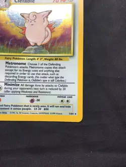 Pokemon Cards: Jungle Rare Holo: Clefable 1/64 No Symbol Error - Image 5
