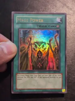 Yu-Gi-Oh! ULTRA RARE CARD MAGE POWER LON-050 VINTAGE PRINT LP - Image 3