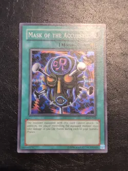 Yu-Gi-Oh! SUPER RARE CARD MASK OF THE ACCURSED LON-019 1996 VINTAGE PRINT NM - Image 1