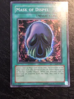 Yu-Gi-Oh! SUPER RARE CARD MASK OF DISPEL LON-017 1996 VINTAGE PRINT VLP - Image 1