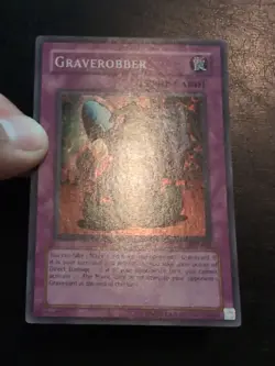 Yu-Gi-Oh! SUPER RARE HOLO CARD GRAVEROBBER PSV-008 1996 VINTAGE PRINT NM/VLP - Image 2