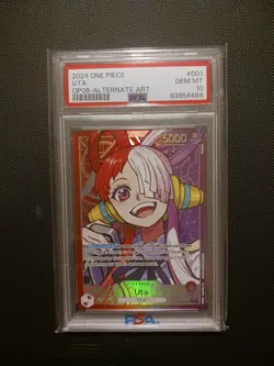 One Piece Card Game TCG Uta OP06-001 Alt Art Leader PSA 10 - Image 1