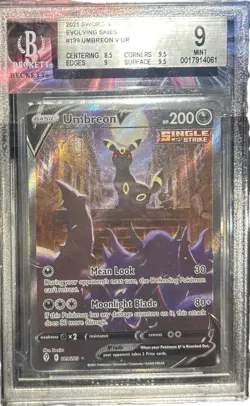 PSA 9 Pokemon Umbreon V Evolving Skies Holo Alternate Full Art Card # 189/203 - Image 1