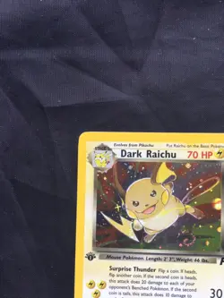 Pokemon Cards: Team Rocket 1st Edition Rare Holo: Dark Raichu 83/82 - Image 3