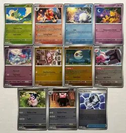 Pokemon 11 Card Mega Evolution Reverse Holo Lot No Duplicates Celebi Greavard ++ - Image 1