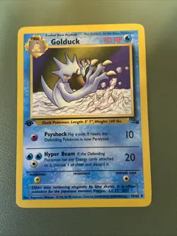 1999 Pokemon TCG Golduck #35/62 1st Edition Stage 1 Uncommon Fossil Set WOTC NM - Image 1