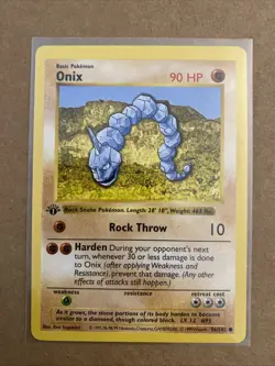 Pokemon TCG Onix Base Set 56/102 1st Edition Never Played Near Mint - Image 1