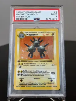 Magneton Base Set 1st Edition Holo #9 Pokemon 1999 PSA 9 - Image 1