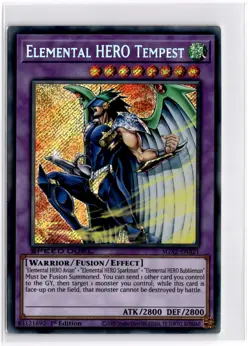 Elemental HERO Tempest (Secret Rare) 1st Edition Secret Rare Speed Duel GX LP - Image 1