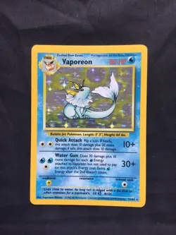 Pokemon Cards: Jungle Rare Holo: Vaporeon 12/64 No Symbol Error - Image 1