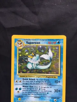 Pokemon Cards: Jungle Rare Holo: Vaporeon 12/64 No Symbol Error - Image 2