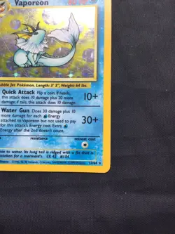 Pokemon Cards: Jungle Rare Holo: Vaporeon 12/64 No Symbol Error - Image 5
