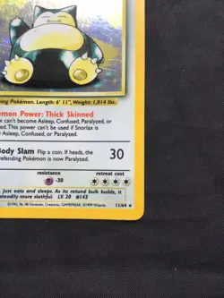 Pokemon Cards: Jungle Rare Holo: Snorlax 11/64 No Symbol Error - Image 5
