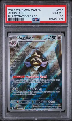 PSA 10 Aegislash 210/182 Paradox Rift IR Holo Pokemon Card - Gem Mint - Image 1