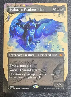 Maha, Its Feathers Night (Borderless) Bloomburrow Regular MTG NM Magic Card - Image 1