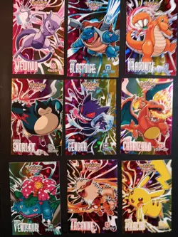 Pokemon Attacks Card Database Kanto Rainbow Holo Complete Set Gengar Charizard - Image 1