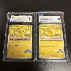 CGC Gem Mint 10 Pikachu Pokemon card #214 Black star Promo Illustration Contest - Image 1