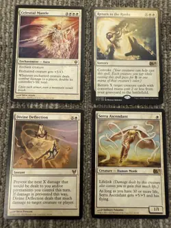 MTG Magic The Gathering Lot 4 White Rare Cards Serra Ascendant Celestial Mantle - Image 1