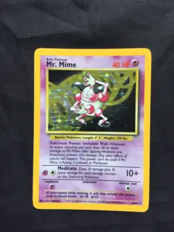 Pokemon Cards: Jungle Rare Holo: Mr. Mime 6/64 No Symbol Error - Image 1