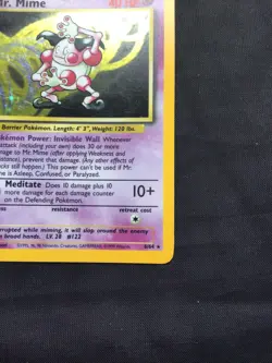 Pokemon Cards: Jungle Rare Holo: Mr. Mime 6/64 No Symbol Error - Image 5