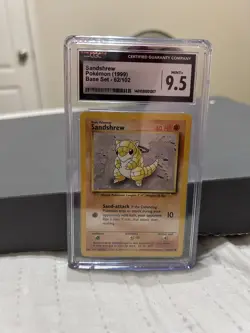 Sandshrew 62/102 Base Set 1999 Pokemon Card Game Graded CGC 9.5 Mint + - Image 1