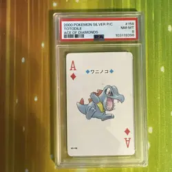 Pokemon PSA 8 Totodile #158 Silver Deck Poker Card Ace Of Diamonds - Image 1