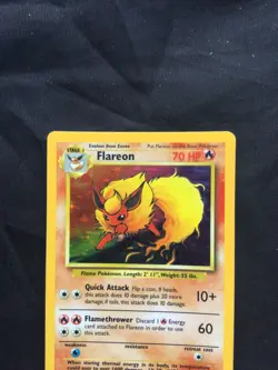 Pokemon Cards: Jungle Rare Holo: Flareon 3/64 No Symbol Error - Image 2