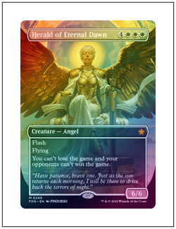 1x Herald of Eternal Dawn, Borderless Art Foil, Magic MTG NM - Image 1