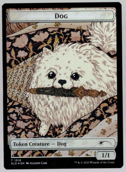 Dog Cat Token 1516-1517 Foil Double Sided Secret Lair MTG Near Mint - Image 1