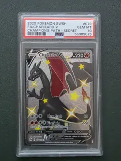 2020 Pokemon Charizard V FA Secret Rare 079/073 Champion’s Path PSA 10 GEM MT - Image 1