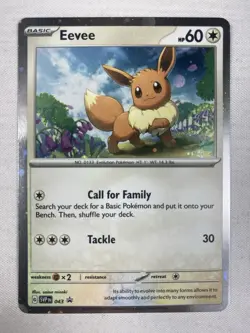 Eevee SVP 043 Cosmos Holo Black Star Promo Scarlet & Violet Pokemon TCG NM - Image 1
