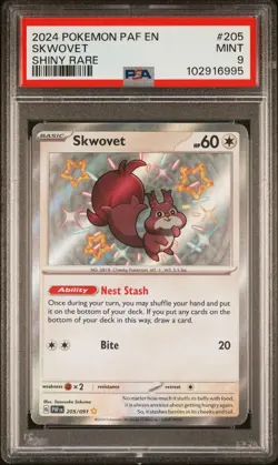 2024 POKEMON PAF EN-PALDEAN FATES | SHINY RARE #205 SKWOVET PSA 9 - Image 1