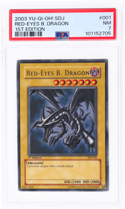 2003 Yu-Gi-Oh! Starter Deck Joey Red-Eyes Black Dragon 1st Edition PSA 7 - Image 1