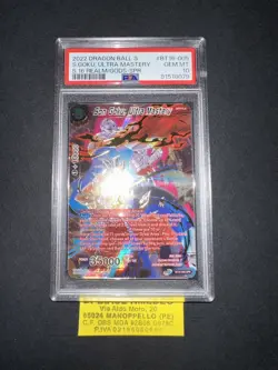 DRAGONBALL PSA 10 SON GOKU,ULTRA MASTERY BT16-005 S.16 REALM/GODS DB SUPER CARD - Image 2