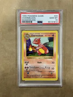 Charmeleon Pokemon Card PSA 10 Gem Mint #24 Graded Base Set Shadowless (1999) - Image 1
