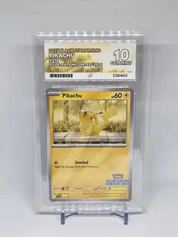 ACE 10 Pikachu 214 promo illustration contest 2024 Pokemon Graded Card - Image 1