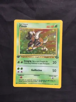 Pokemon Cards: Jungle 1st Edition Rare Holo: Pinsir 9/64 Scratch Error - Image 1