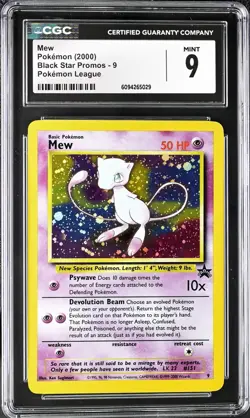 CGC 9 MINT Mew 2000 Black Star Promo 9 Holo Rare Vintage Wotc Pokemon Card psa - Image 1