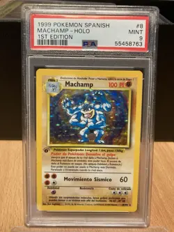 ~ESP~ SPANISH PSA 9 Machamp 1st Edition Base Set 8/102 Holo Pokemon Card - Image 1