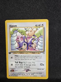 Pokemon Cards: Neo Genesis 1st Edition Uncommon: Aipom 26/111 NM- - Image 1