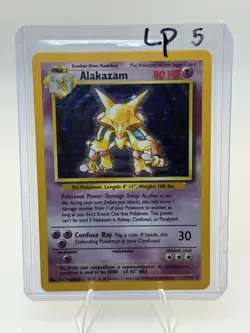 Pokemon TCG Alakazam Base Set Holo Card 1/102 Unlimited Holo Rare, LP Condition - Image 1