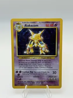 Pokemon TCG Alakazam Base Set Holo Card 1/102 Unlimited Holo Rare, LP Condition - Image 2