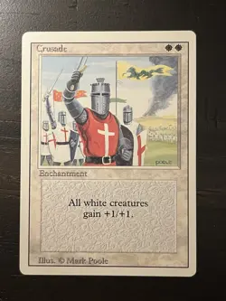 MTG Crusade Revised Edition Regular Rare - BANNED card Heavy Play - Image 1