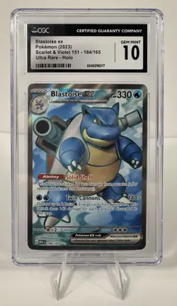 CGC 10 BLASTOISE EX 184/165 POKEMON SCARLET & VIOLET 151 GEM MINT - Image 1