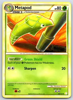 Metapod - HeartGold SoulSilver 46/123 Tomokazu Komiya Pokemon 151 Card LP - Image 1