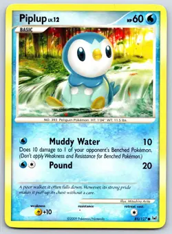Piplup - Platinum 85/127 Mitsuhiro Arita Pokemon Card LP - Image 1