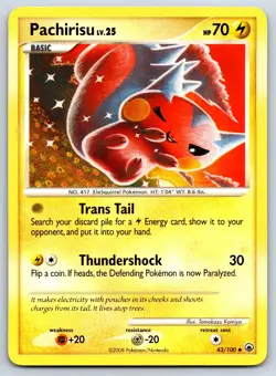 Pachirisu - DP Majestic Dawn 43/100 Tomokazu Komiya Pokemon Card LP - Image 1