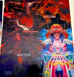 One Piece Card Game Double 2 Player Playmat Official Bandai Shanks Buggy New - Image 1