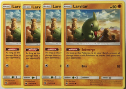 POKEMON 4X LARVITAR 114/214 LOST THUNDER COMMON NEAR MINT-PLAYSET - Image 1