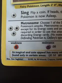 Pokemon Card Clefairy 5/102 Holo Rare Base Set Original 1999 WOTC - Image 3